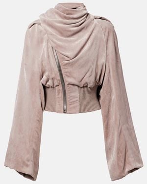 Rick Owens Scarf Flight Chenille Bomber Jacket - Pink