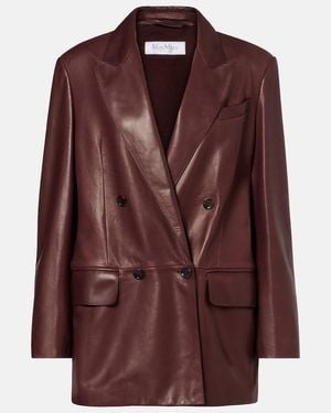 Max Mara Duse Leather Jacket - Brown
