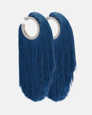 Alaïa Fringed Hoop Earrings - Blue