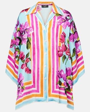 Dolce & Gabbana Printed Silk-Blend Shirt - Pink