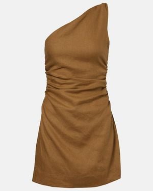 Faithfull the Brand Marga Linen Minidress - Brown