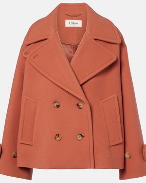 Chloé Cabanjacke Aus Einem Wollgemisch - Orange