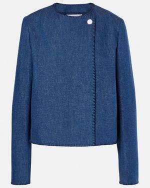 Gabriela Hearst Wyn Cotton And Linen Jacket - Blue