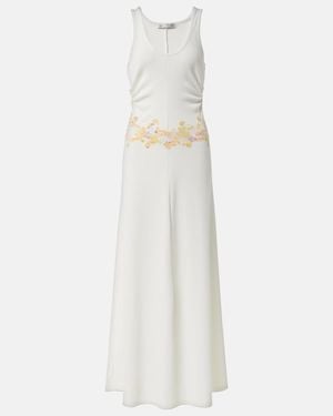 Christopher Esber Crystal Orbit Lace-Trimmed Maxi Dress - White