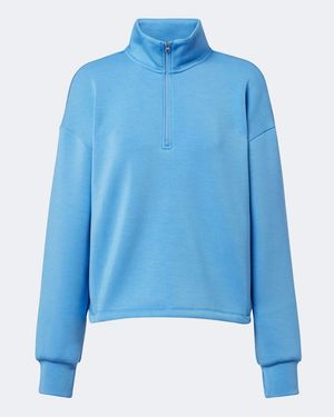 Varley Sian Cropped Jersey Sweatshirt - Blue