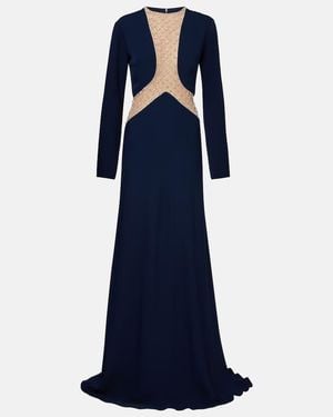 Costarellos Inara Embellished Cutout Tulle Gown - Blue