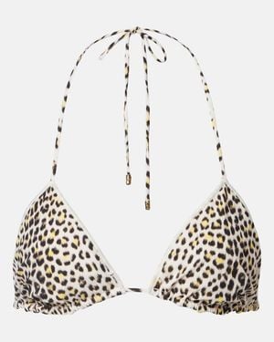 Roberto Cavalli Top Bikini Con Stampa - Bianco