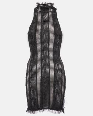 Roberta Einer Angel Tulle-Trimmed Minidress - Black