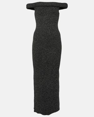 TOTEME Off-Shoulder Knit Maxi Dress - Black