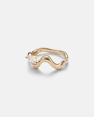 SHAY Wave 18Kt Ring With Diamond - Metallic
