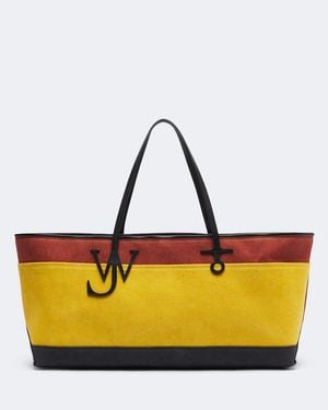 JW Anderson Anchor Striped Canvas Tote Bag - Yellow
