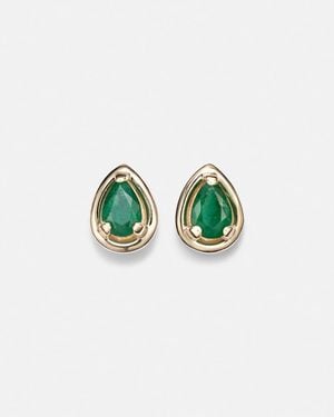 STONE AND STRAND Birthstone Bonbon 14Kt Earrings With Emeralds - Green