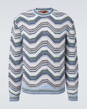 Missoni Pullover Wave Aus Wolle Und Baumwolle - Blau