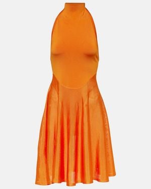 Alaïa High-Neck Jersey Minidress - Orange