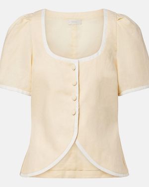 Faithfull the Brand Madeleine Belted Linen Top - Natural