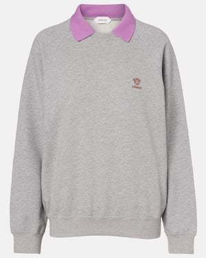 Versace Sudadera De Jersey De Algodon - Gris