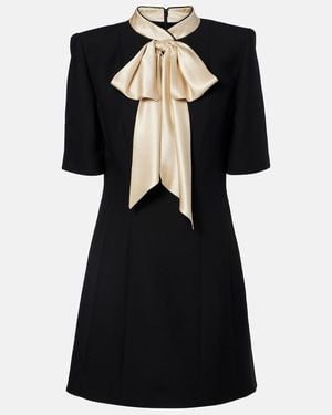 Valentino Crepe Couture Bow-Detail Minidress - Black