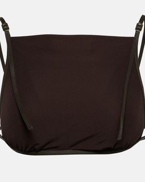 Christopher Esber Framed Leather-Trimmed Crop Top - Black