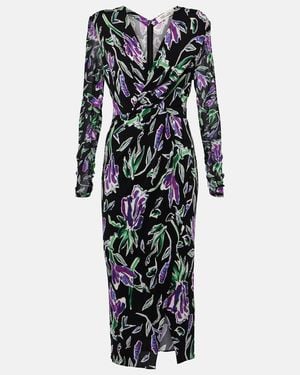 Diane von Furstenberg Vivianne Floral Jersey Midi Dress - Black