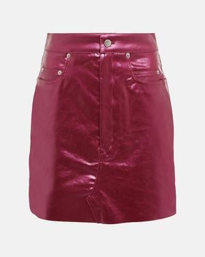 Rick Owens Coated Denim Miniskirt - Red