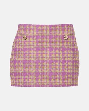 Gucci Checked Cotton-Blend Tweed Miniskirt - Pink