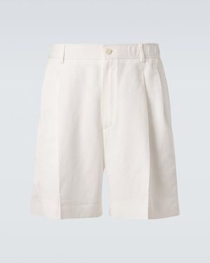 Brioni Linen And Cotton Shorts - White