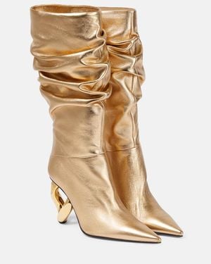 JW Anderson Chain Leather Knee-High Boots - Natural