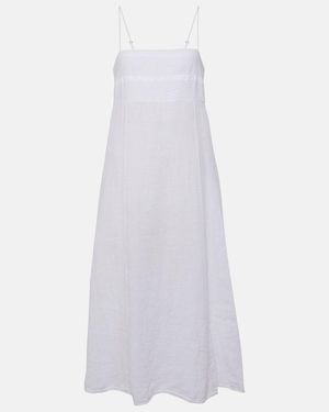 Velvet Stephie Linen Midi Dress - White