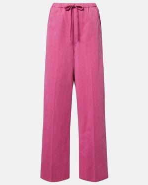Citizens of Humanity Aurora Cotton And Linen Wide-Leg Trousers - Pink