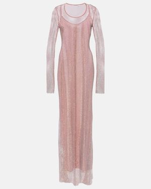 Sportmax Embellished Mesh Gown - Pink