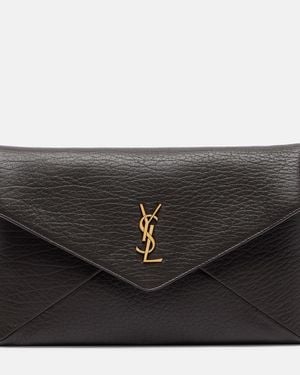 Saint Laurent Clutch Cassandre Aus Leder - Schwarz