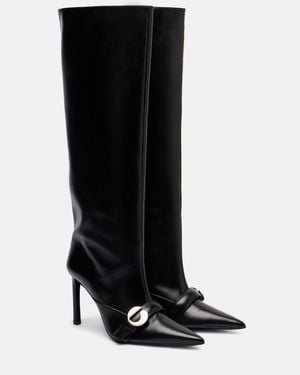 Coperni Logo Leather Knee-High Boots - Black