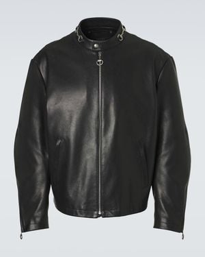 Gucci Horsebit Leather Jacket - Black