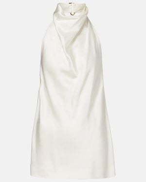 Stella McCartney Satin Halterneck Top - White