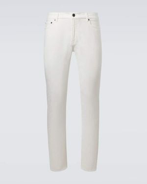 Etro Pegaso Low-Rise Straight Jeans - White