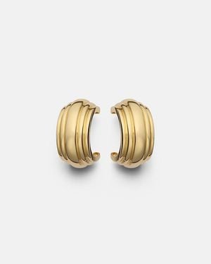 STONE AND STRAND Serge 10Kt Hoop Earrings - Metallic
