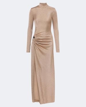 Christopher Esber Embellished Draped Jersey Lamé Gown - Natural