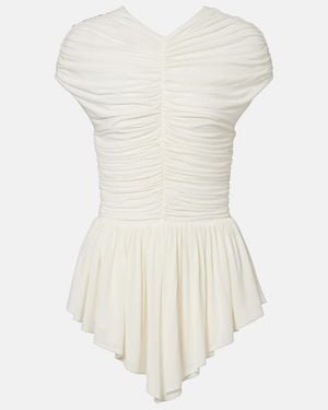 TOVE Gabor Ruched Jersey Top - White