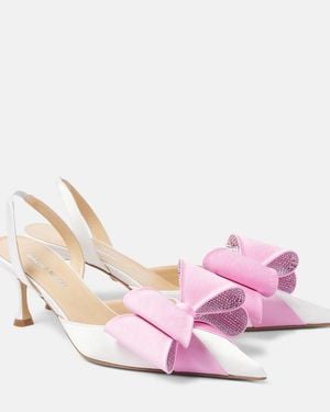 Mach & Mach Le Cadeau Satin Slingback Court Shoes - Pink