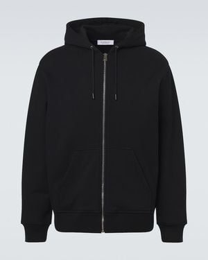 Givenchy Logo Cotton Fleece Zip-Up Hoodie - Black