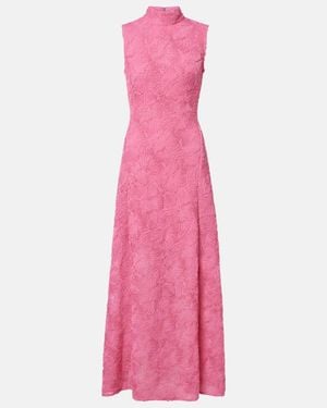 green emerald velvet dress Rent Rotate Floral Strapless Mesh Maxi Dress main image 0