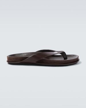 Jacquemus Tatanes Leather Thong Sandals - Brown