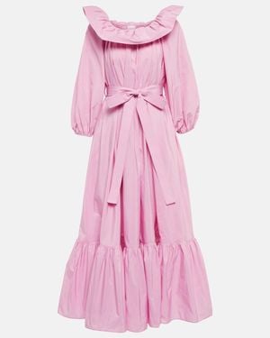Patou Off-Shoulder Faille Maxi Dress - Pink