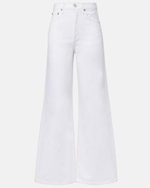 Agolde Dame High-Rise Wide-Leg Jeans - White