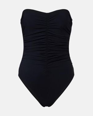 Karla Colletto Basics Ruched Strapless Swimsuit - Blue