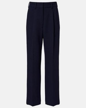 Blazé Milano Resolute Virgin Wool Straight Pants - Blue