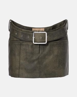 AYA MUSE Minifalda Kaya De Piel Sintetica - Verde