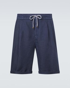 Brunello Cucinelli Linen Shorts - Blue