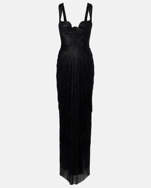 Maria Lucia Hohan Anais Open-Back Silk Muslin Gown - Black