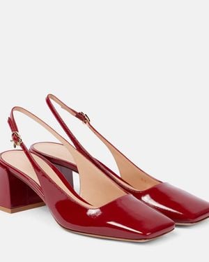 Gianvito Rossi Freeda Patent Leather Slingback Pumps - Red